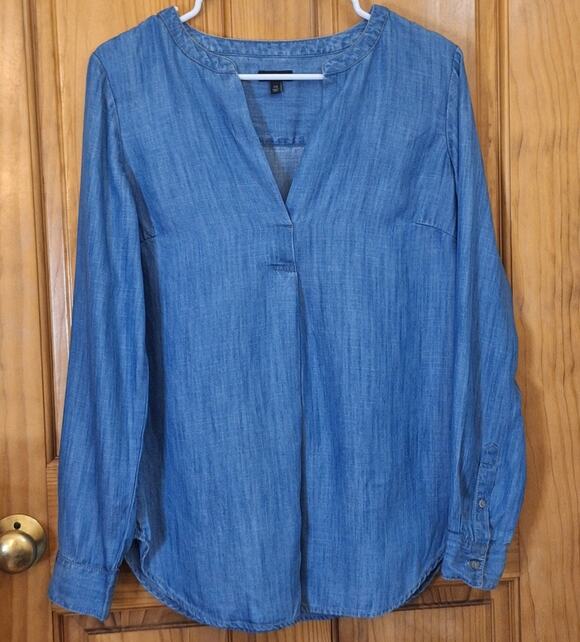 Talbots Tops - Talbots Shirt Women XS 100% Tencel Chambray BohoChic Coastal Cowgirl Lightweight